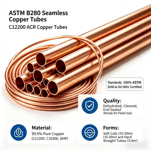 Ống đồng / ống đồng điều hòa không khí và làm lạnh ASTM B280